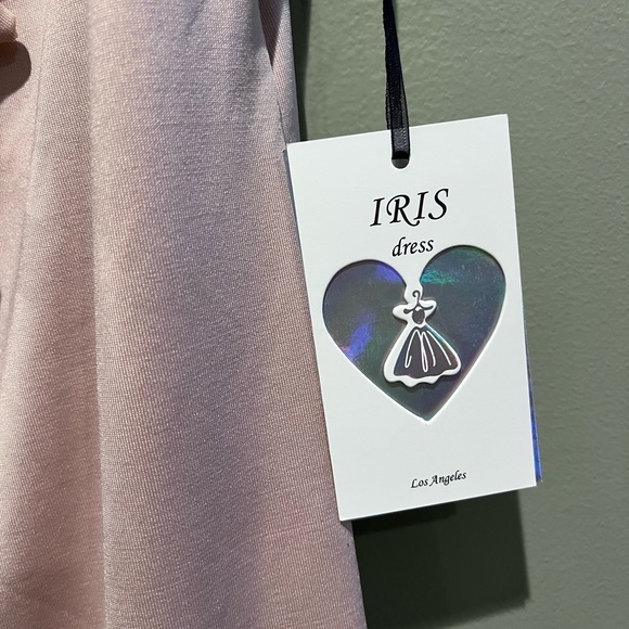 NWT IRIS Nude Pink Bodycon Dress Boutique Cocktail Mini Summer - Picture 9 of 15